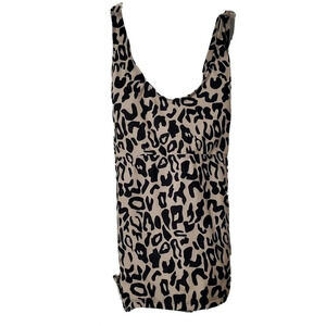 Esprlia Swimwear Womens Leopard Tan Black Criss Cross‎ Back Tankini Beach XL New